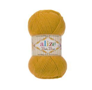 Пряжа Alize Baby Best (Бейби Бест) №281 желтый, акрил с бамбуком, нитки для вязания 281 фото