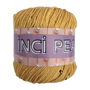Пряжа Sultan INCI PEARL (Інсі Перл) №2705 жовтий, пряжа бавовна з намистинами, нитки для в'язання гачком и спицями 2705 фото