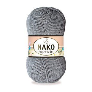 Пряжа Nako Super Bebe №194 сірий (акрил) 50 г, 180 м 194 фото
