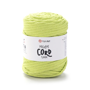 Пряжа Yarnart Macrame Cord 5 мм №755 салатовий, напівбавовна, нитки для плетіння макраме 755 фото