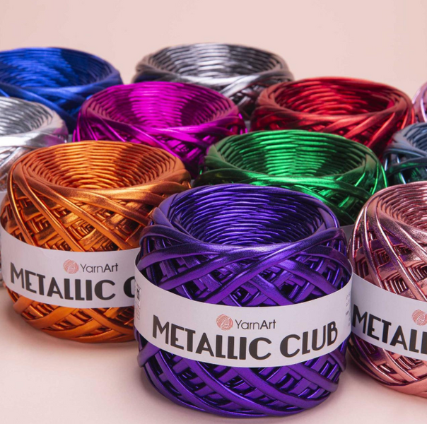 Пряжа Yarnart Metallic Club №88107 медный, трикотажная пряжа, для ручной вязки спицами и крючком 8107 фото