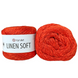 Пряжа YarnArt Linen Soft №7310 світло-червоний, бавовна, віскоза з льоном, нитки для вʼязання спицями та гачком 7310 фото 1