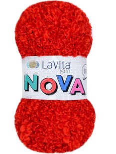Пряжа LaVita NOVA №3023 червони, пряжа буклє, нитки для в'язання 3023 фото