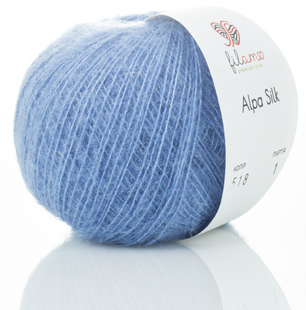 Пряжа Filamo ALPA SILK 25 №518 волошковий, пряжа альпака з шовком, для ручного в'язання спицями та гачком 518 фото
