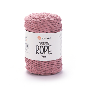 Пряжа YarnArt Macrame Rope 3 мм №792 розовый, шнур для плетения макраме 792 фото