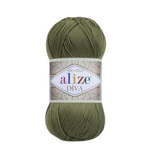 Пряжа Alize Diva (Ализе Дива) №273 хаки, микрофибра, нитки для вязания 273 фото