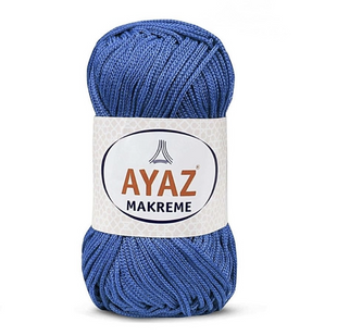 Пряжа Ayaz Makreme №1133 синій, пряжа макраме, для сумок та декору 1133 фото