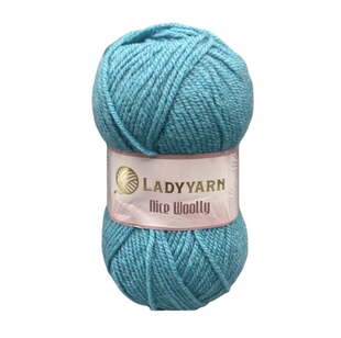 Пряжа Lady Yarn Nice Woolly №NW018 блакитний (напіввовна) 100 г, 200 м NW018 фото
