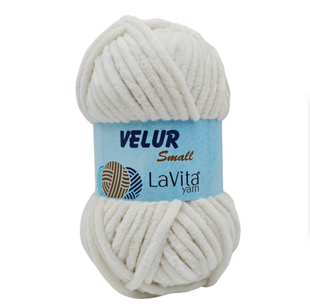 Пряжа Lavita Yarn Velur Small №1040 слоновая кость (велюр) 50 г, 60 м 1040 фото
