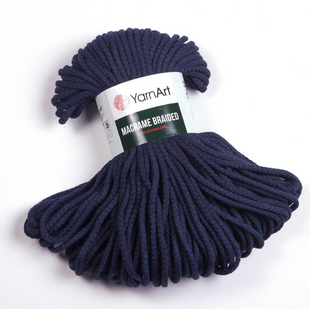 Пряжа Yarnart Macrame Braided №784 темно-синій, макраме для ручного в'язання спицями та гачком 784 фото