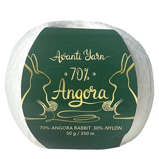 Пряжа Avanti Yarn Angora 70 (Ангора 70) №901 белый, нитки ангора для вязания спицами и крючком 901 фото