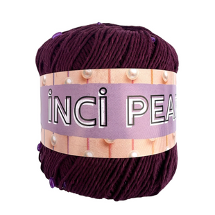 Пряжа Sultan INCI PEARL (Інсі Перл) №2505 марсала, пряжа бавовна з намистинами, нитки для в'язання гачком и спицями 2505 фото