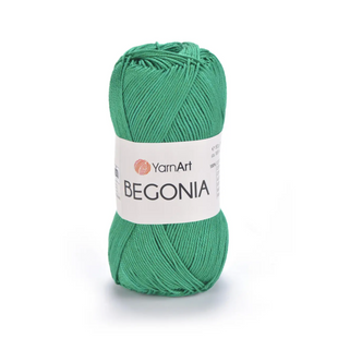 Пряжа Yarnart Begonia №6334 смарагд - бавовняна для в'язання спицями і гачком 6334 фото