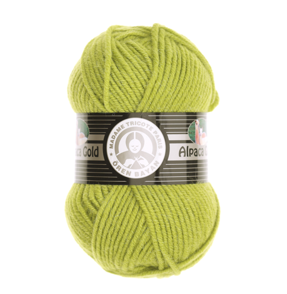 Пряжа Madame Tricote Paris Alpaca Gold (Альпака Голд) №065 салатовый, шерсть, нитки для вязания 065 фото Пряжа Madame Tricote Paris Alpaca Gold (Альпака Голд) №065 салатовый, шерсть, нитки для вязания 065 фото