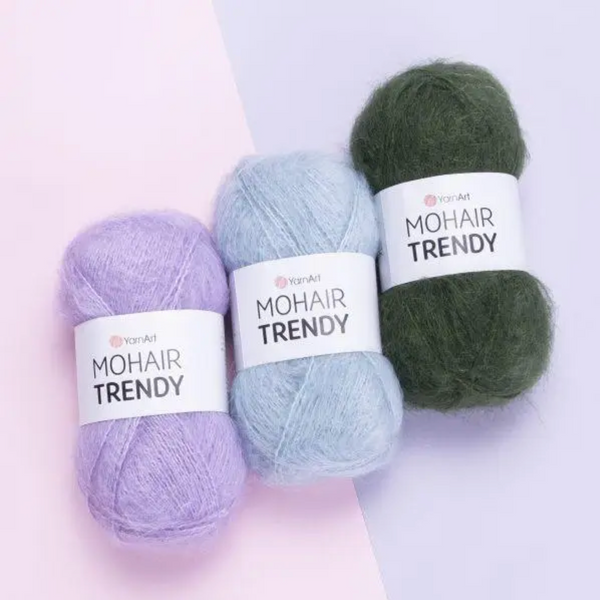 Пряжа YarnArt Mohair Trendy №1003 кремовий, мохер, нитки для в'язання спицями і гачком 1003 фото