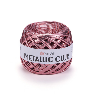 Пряжа Yarnart Metallic Club №88110 рожевий, трикотажна пряжа, для ручного в'язання спицями та гачком 8110 фото