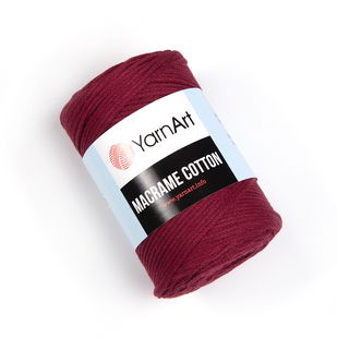 Пряжа YarnArt Macrame Cotton №781 бордо, напівбавовняна нитки для в'язання сумок та макраме 781 фото