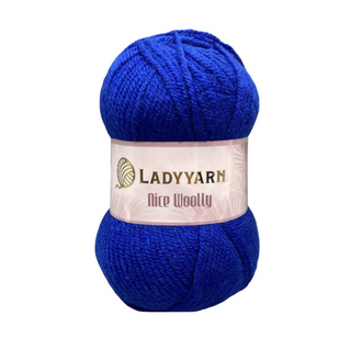 Пряжа Lady Yarn Nice Woolly №NW019 королівський синій (напіввовна) 100 г, 200 м NW019 фото