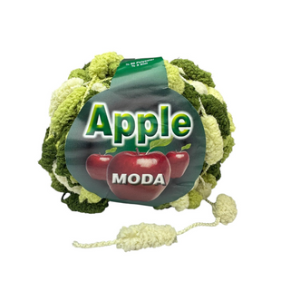 Пряжа Apple Moda №54402 зелений+білий (фантазійна) 100 г, 57 м 54402 фото