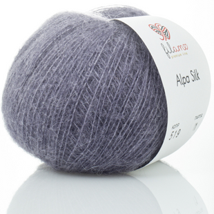 Пряжа Filamo ALPA SILK 25 №519 припилений бузок , пряжа альпака з шовком, для ручного в'язання спицями та гачком 519 фото