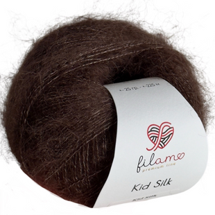 Пряжа Filamo Kid Silk 25 (Кід Сілк 25) №139 шоколад, мохер з шовком нитки для в'язання спицями і гачком 139 фото