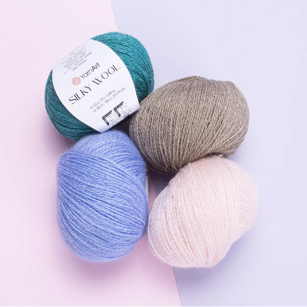 Пряжа Yarnart Silky Wool №332 кораловий, вовна з шовком нитки для в'язання спицами и гачком 332 фото
