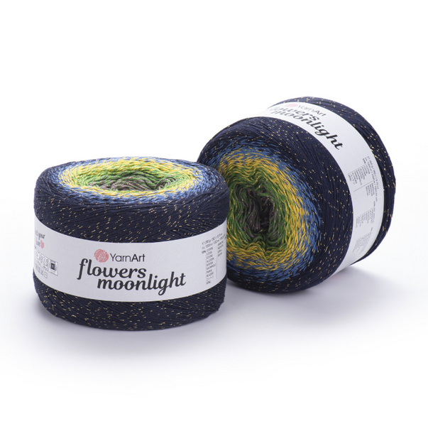Пряжа YarnArt Flowers Moonlight №3250 пряжа бавовна з акрилом та металіком, нитки для ручного в'язання спицями та гачком 3250 фото Пряжа YarnArt Flowers Moonlight №3250 пряжа бавовна з акрилом та металіком, нитки для ручного в'язання спицями та гачком 3250 фото