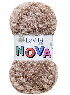Пряжа LaVita NOVA №4101 бежевий , пряжа буклє, нитки для в'язання 4101 фото