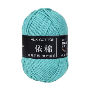 Пряжа MILK COTTON (Мілк Коттон) №64 бірюзовий, пряжа напівбавовна, нитки для в'язання спицями та гачком 64 фото