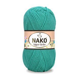 Пряжа Nako Super Bebe №3377 смарагдовий (акрил) 50 г, 180 м 3377 фото