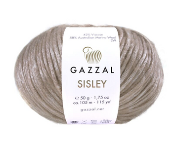 Пряжа Gazzal Sisley (мериносова шерсть, віскоза) 50г, 105 м