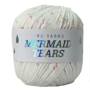 Пряжа Punk Rock Unicorn MERMAID TEARS (Мермаід Тірс) №04 молочний+сірі, рожеві, молочні перламутр намистини 04 фото