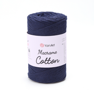 Пряжа YarnArt Macrame Cotton №784 темно синій, напівбавовняна нитки для в'язання сумок та макраме 784 фото