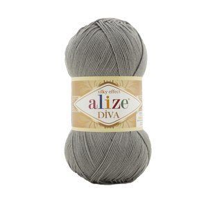 Пряжа Alize Diva (Ализе Дива) №87 угольно-серый, микрофибра, нитки для вязания 87 фото