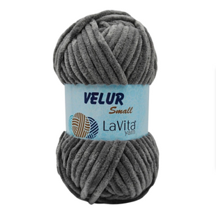 Пряжа Lavita Yarn Velur Small №6019 серый (велюр) 50 г, 60 м 6019 фото
