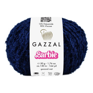 Пряжа Gazzal Barbie № 10726 темно-синій колір, 150м/50гр, 90% віскоза, для ручного в'язання спицями та гачком 10726 фото