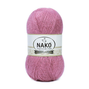 Пряжа Nako Angora Luks Simli №6682 рожевий (вовна з мохером) 100 г, 550 м 6682 фото