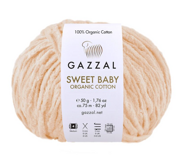 Пряжа Gazzal Sweet Baby (хлопок) 50г, 75 м