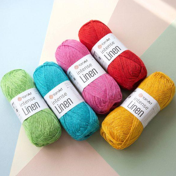 Пряжа YarnArt Intense Linen №4120 хакі меланж, віскоза з льоном, для ручного в'язання спицями та гачком 4120 фото