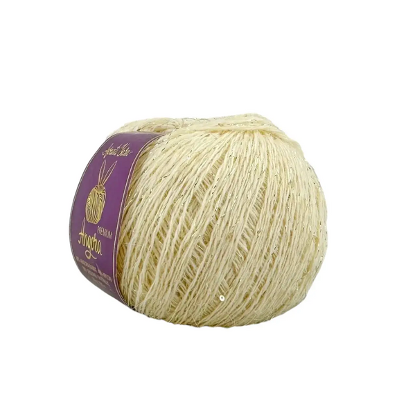 Пряжа Avanti Yarn Angora Premium (Ангора Преміум) №EF08/2079 молочний, ангора з люрексом і паєтками EF08/2079 фото Пряжа Avanti Yarn Angora Premium (Ангора Преміум) №EF08/2079 молочний, ангора з люрексом і паєтками EF08/2079 фото
