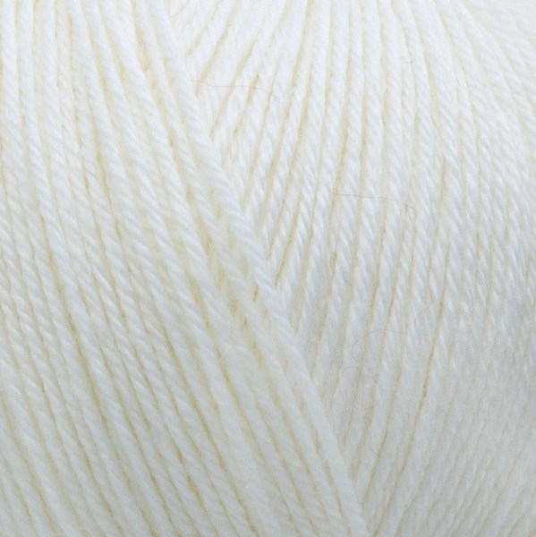 Пряжа Gazzal Baby Wool №801 белый цвет, 175м/50гр, 40% мериносовая шерсть, для ручной вязки спицами и крючком 801 фото