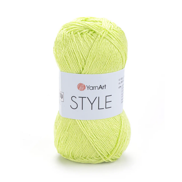 Пряжа Yarnart Style №662 салатовий, бавовна з віскозою нитки для в'язання спицями та гачком 662 фото Пряжа Yarnart Style №662 салатовий, бавовна з віскозою нитки для в'язання спицями та гачком 662 фото