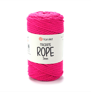 Пряжа YarnArt Macrame Rope 3 мм №803 ярко-малиновый, шнур для плетения макраме 803 фото