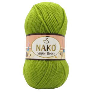 ППряжа Nako Super Bebe №3330 зелений (акрил) 50 г, 180 м 3330 фото
