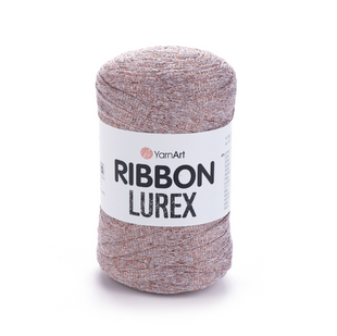 Пряжа YarnArt Ribbon Lurex №727 біло-червоний, з люрексом для в'язання спицями та гачком 727 фото
