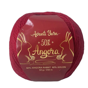 Пряжа Avanti Yarn Angora 50 (Ангора 50) №F42 красный, нитки ангора для вязания спицами и крючком F42 фото