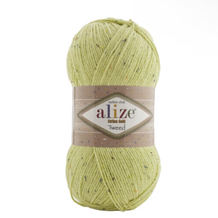 Пряжа Alize COTTON GOLD TWEED №439 жовта (Пряжа твідова, нитки для в'язання) 439 фото