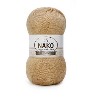Пряжа Nako Angora Luks Simli №6944А бежевий (вовна з мохером) 100 г, 550 м 6944А фото
