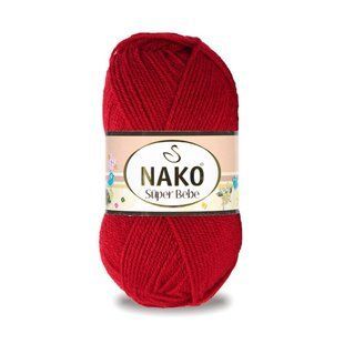 Пряжа Nako Super Bebe №3641 червоний (акрил) 50 г, 180 м 3641 фото