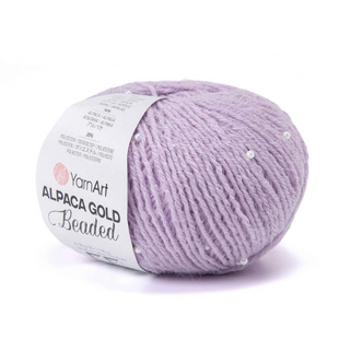 Пряжа YarnArt Alpaca Gold Beaded №3611 бузковий (альпака з декоративними намистинами) 50 г, 140 м 3611 фото